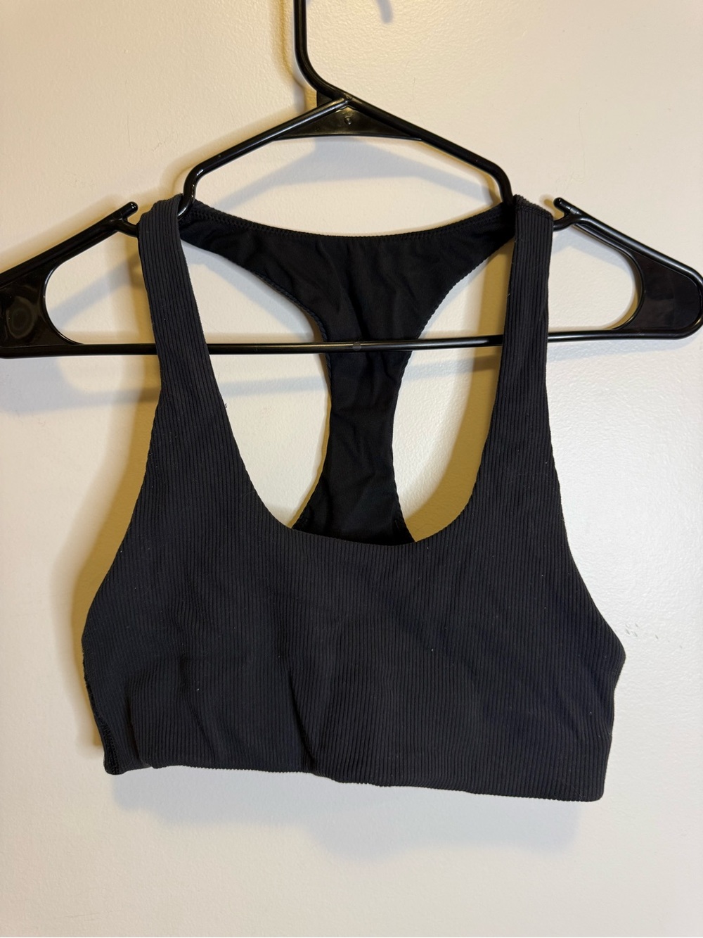 Black Ribbed Racerback sports bra